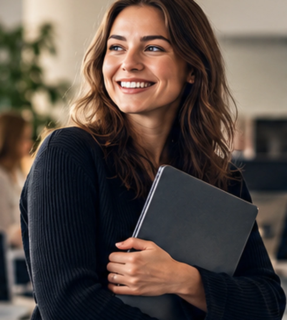 x25work · Symbolbild zur Community Berufstätige Person im Gespräch über Karrierechancen